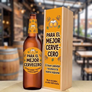 Caja de cerveza XXL regalo para cerveceros en estuche de madera de pino