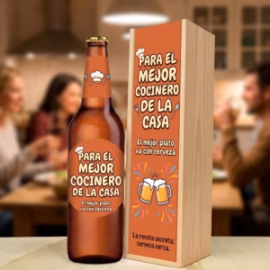 Caja de cerveza XXL regalo para cocineros aficionados en estuche de madera de pino