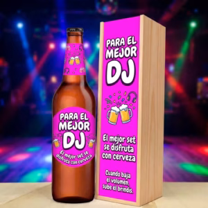 Caja de cerveza XXL regalo para djs en estuche de madera de pino