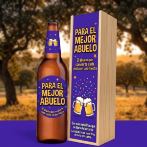 Caja de cerveza XXL regalo para abuelo en estuche de madera de pino