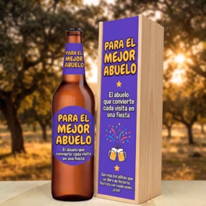 Caja de cerveza XXL regalo para abuelo en estuche de madera de pino