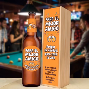 Caja de cerveza XXL regalo para amigo en estuche de madera de pino