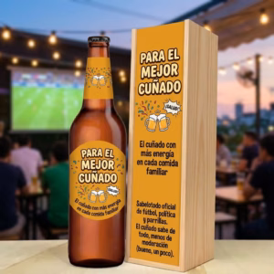 Caja de cerveza XXL regalo para cuñado en estuche de madera de pino
