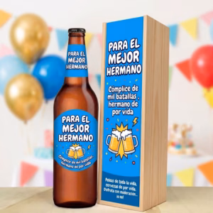 Caja de cerveza XXL regalo para hermano en estuche de madera de pino