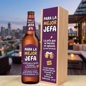 Caja de cerveza XXL regalo para jefa en estuche de madera de pino