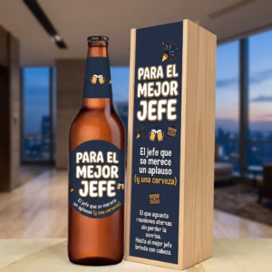 Caja de cerveza XXL regalo para jefe en estuche de madera de pino