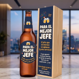Caja de cerveza XXL regalo para jefe en estuche de madera de pino
