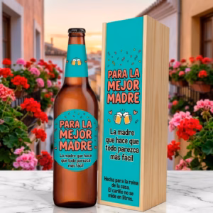 Caja de cerveza XXL regalo para madre en estuche de madera de pino