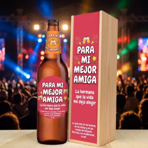 Caja de cerveza XXL regalo para mejor amiga en estuche de madera de pino