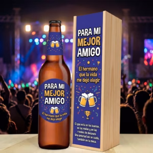 Caja de cerveza XXL regalo para mejor amigo en estuche de madera de pino