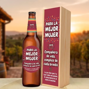 Caja de cerveza XXL regalo para mujer en estuche de madera de pino