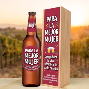 Caja de cerveza XXL regalo para mujer en estuche de madera de pino