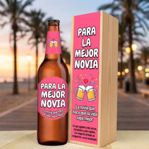 Caja de cerveza XXL regalo para novia en estuche de madera de pino