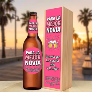 Caja de cerveza XXL regalo para novia en estuche de madera de pino