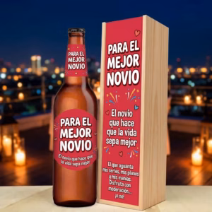 Caja de cerveza XXL regalo para novio en estuche de madera de pino