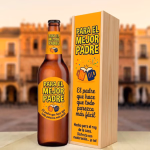 Caja de cerveza XXL regalo para padre en estuche de madera de pino