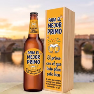 Caja de cerveza XXL regalo para primo en estuche de madera de pino