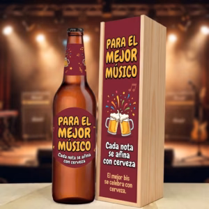Caja de cerveza XXL regalo para músicos en estuche de madera de pino