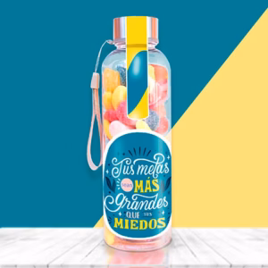 Botella con chuches motivadora.