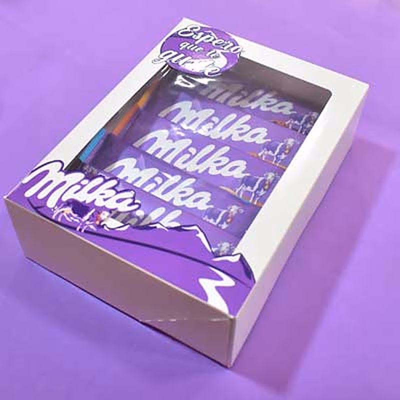 Estuche con chocolates Milka para regalar.