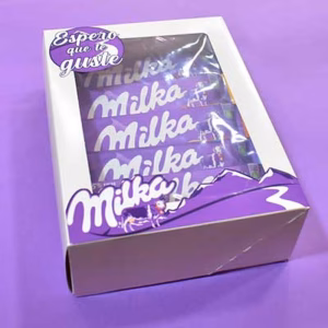 Estuche con chocolates Milka para regalar.