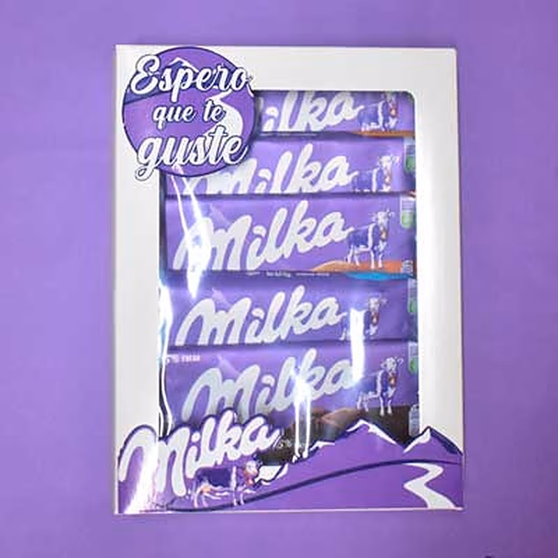 Estuche con chocolates Milka para regalar.