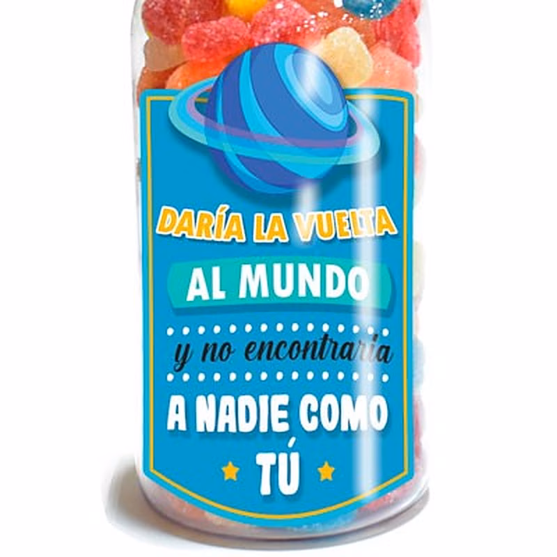 Botella libre de BPA rellena de chuches