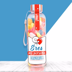 Botella con chuches y mensaje, eres mi persona favorita.