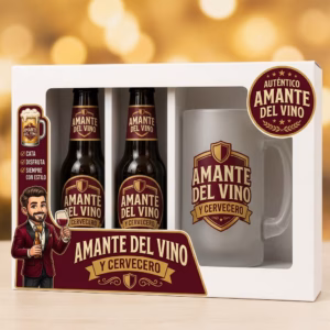 Estuche de cerveza y jarra regalo para amantes del vino