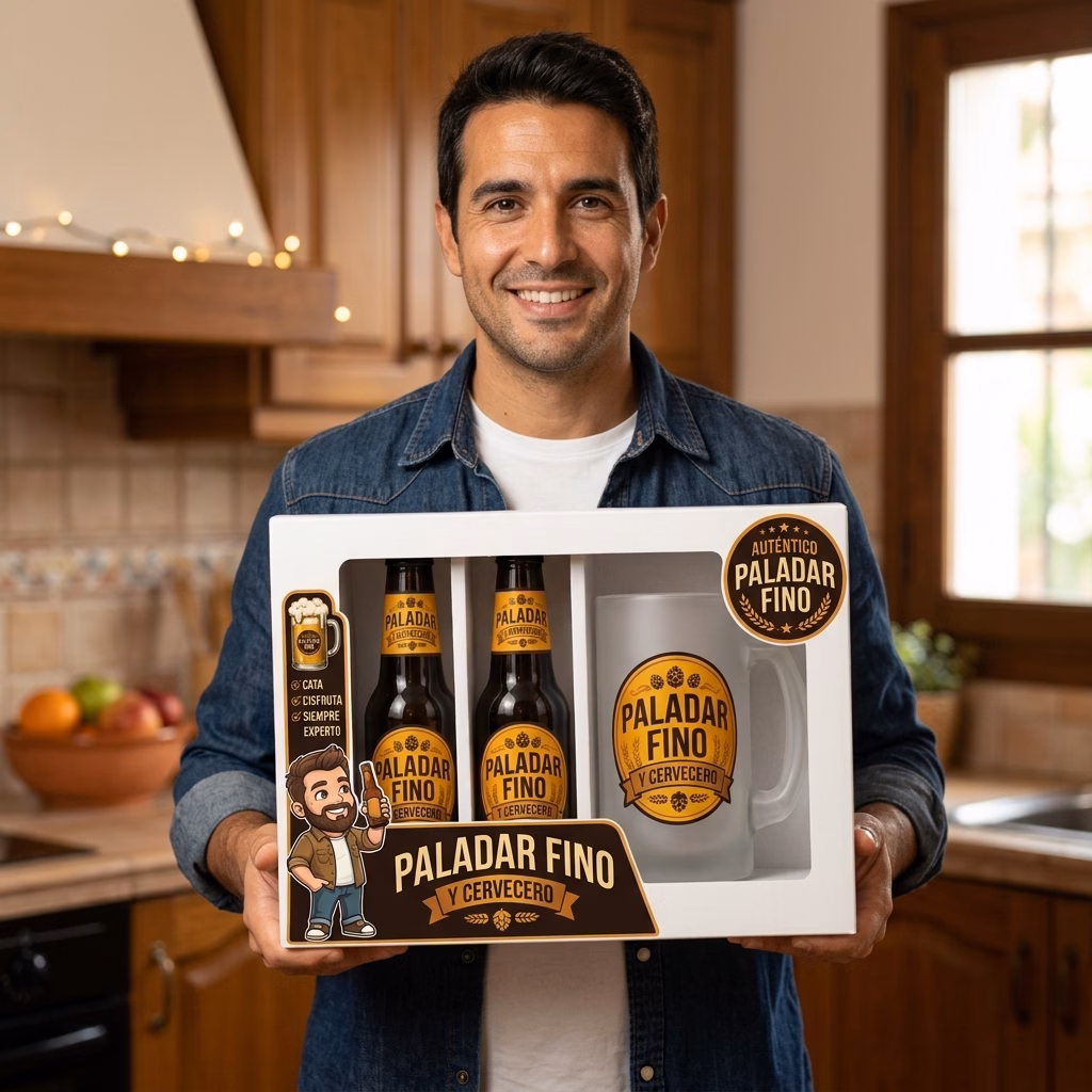 Persona sujetando el estuche de cerveza y jarra para cerveceros