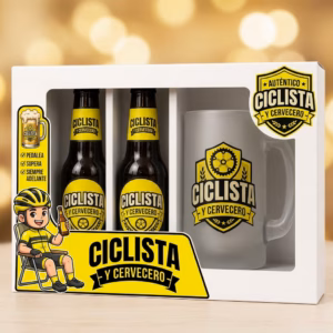 Estuche de cerveza y jarra regalo para ciclistas