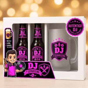 Estuche de cerveza y jarra regalo para djs