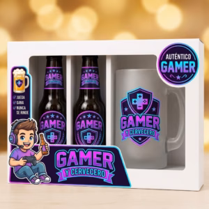 Estuche de cerveza y jarra regalo para gamers