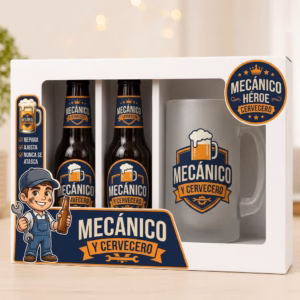 Estuche de cerveza y jarra regalo para mecánico