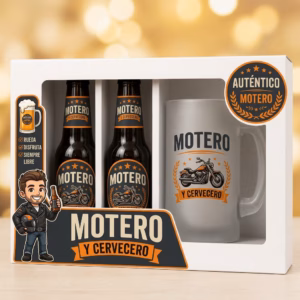 Estuche de cerveza y jarra regalo para moteros