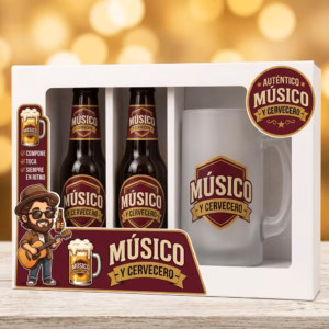 Estuche de cerveza y jarra regalo para músicos