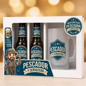Estuche de cerveza y jarra regalo para pescadores
