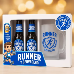 Estuche de cerveza y jarra regalo para runners